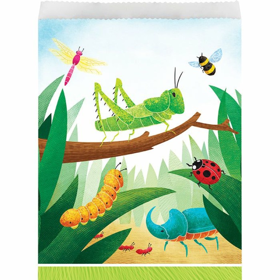 Birthdays * | Creative Converting Birthday Bugs Paper Treat Bag, Large 8Ct