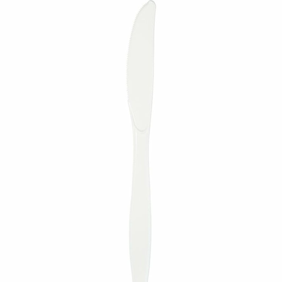 Solid Color Tableware * | Creative Converting White Premium Plastic Knives, 24 Ct Solid Color Tableware