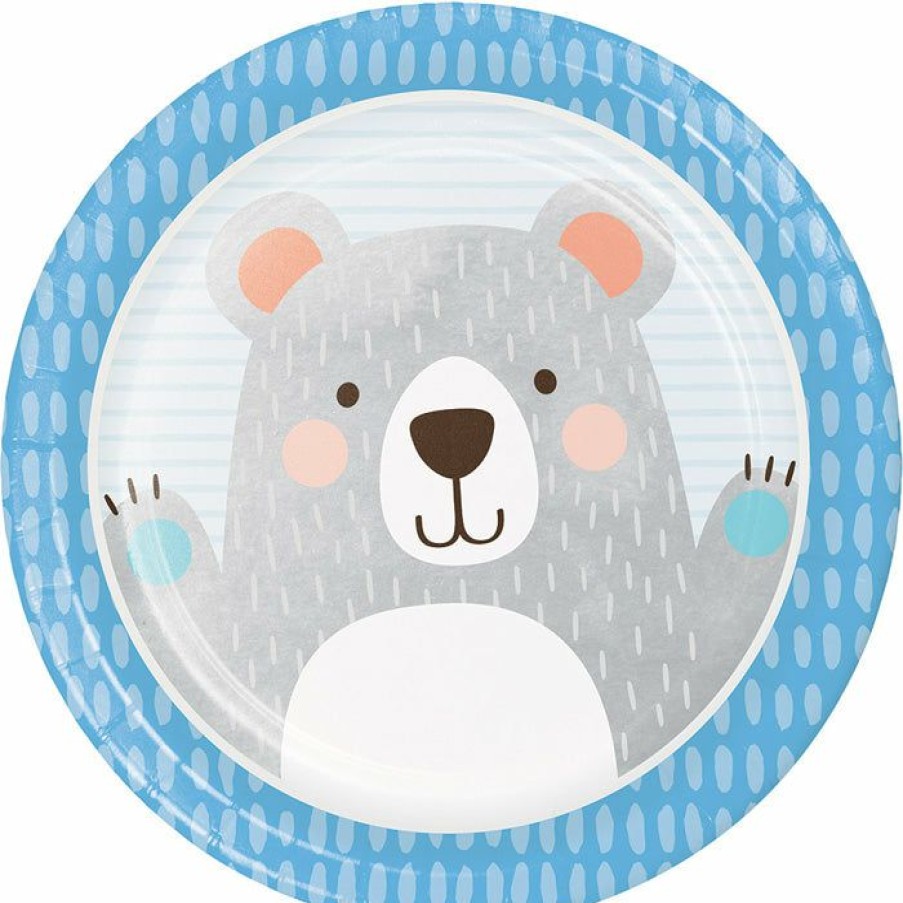 Birthdays * | Creative Converting Bear Party Paper Plates, 8 Ct 1St Birthday Party Themes