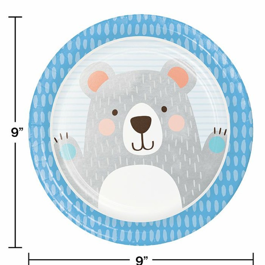 Birthdays * | Creative Converting Bear Party Paper Plates, 8 Ct 1St Birthday Party Themes