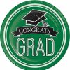 Graduation Party Supplies * | Creative Converting Graduation School Spirit Green Paper Plates, 18 Ct