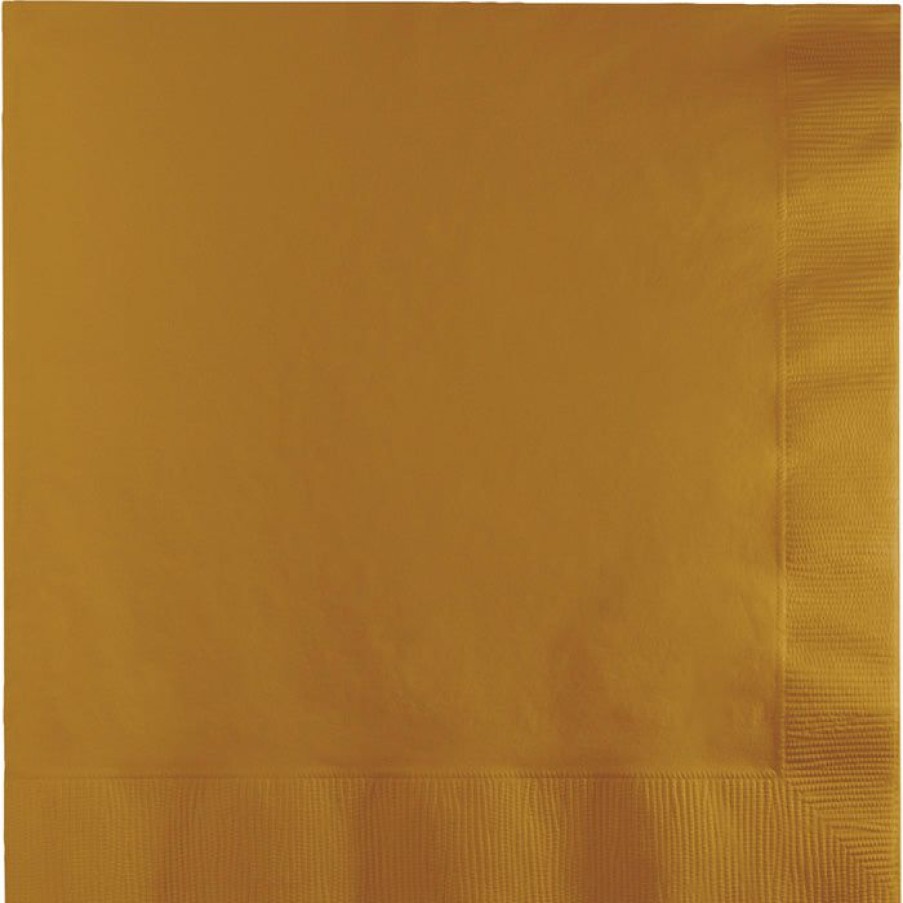 Solid Color Tableware * | Creative Converting Glittering Gold Napkins, 20 Ct Solid Color Tableware