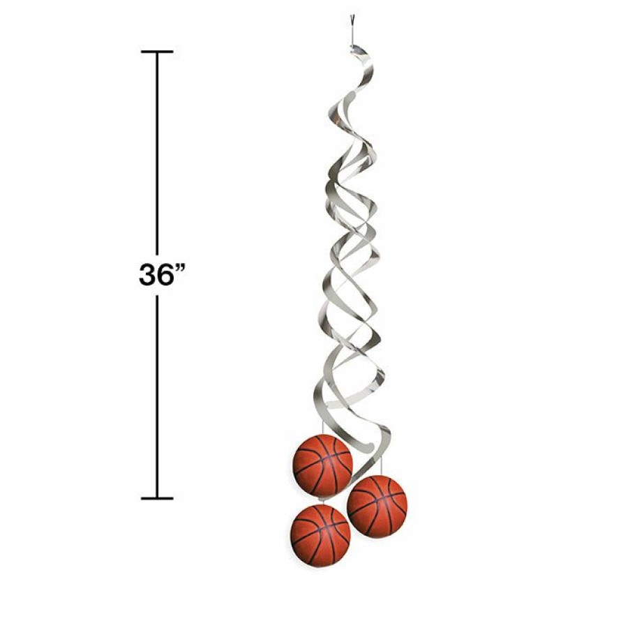 Sports * | Creative Converting Basketball Party Decorations Basketball Deluxe Danglers, 2 Ct