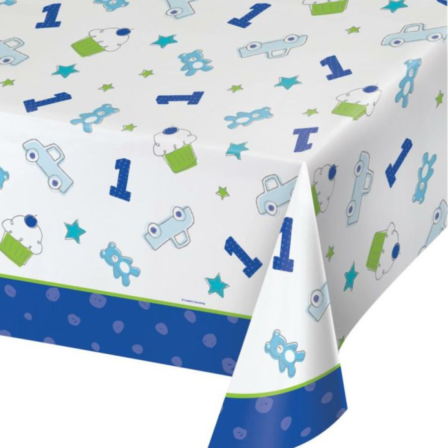 Birthdays * | Creative Converting Doodle 1St Birthday Plastic Tablecover All Over Print, 54 X 102 (Case Pack Of 6) 1St Birthday Party Themes