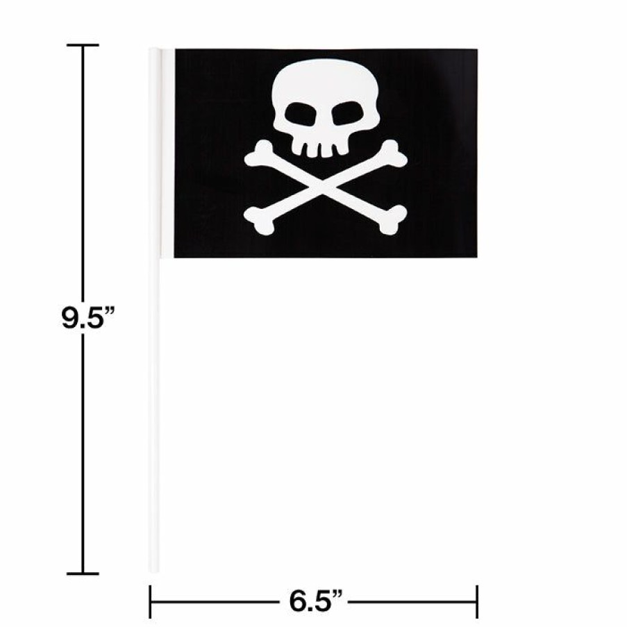 Birthdays * | Creative Converting Kids Birthday Party Themes Plastic Pirate Flag Banner, 8 Ct