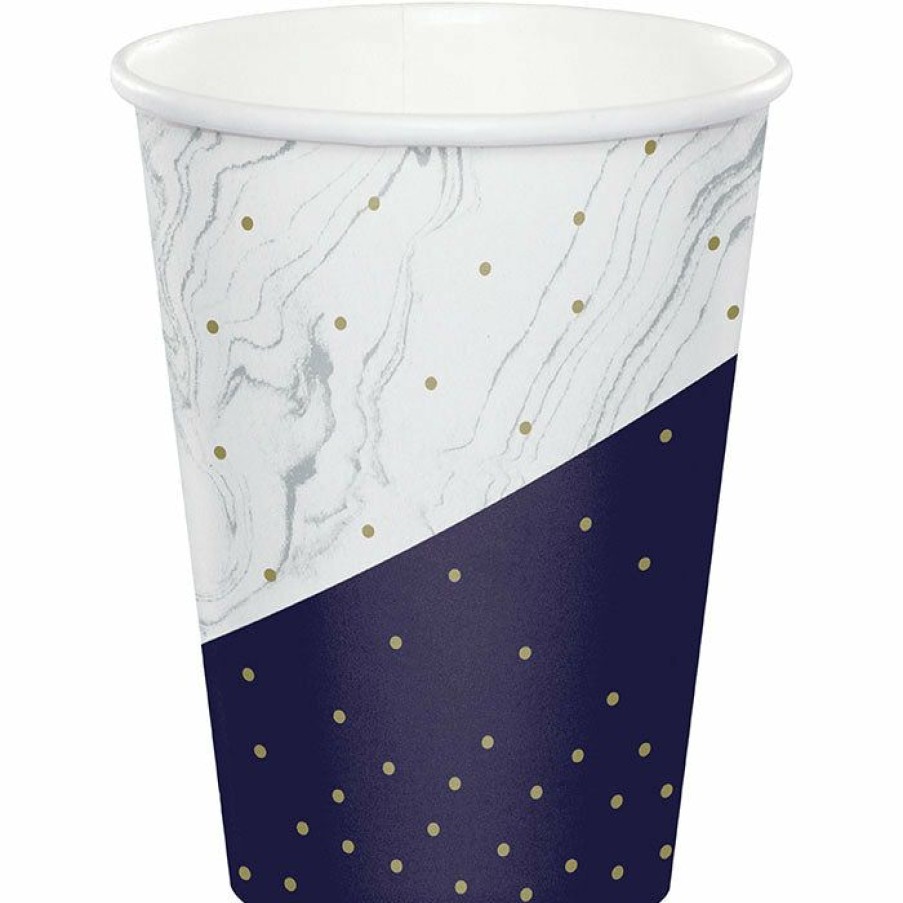 Birthdays * | Creative Converting Adult Birthday Party Themes Navy & Gold Milestone Hot/Cold Cup 9Oz. 8Ct