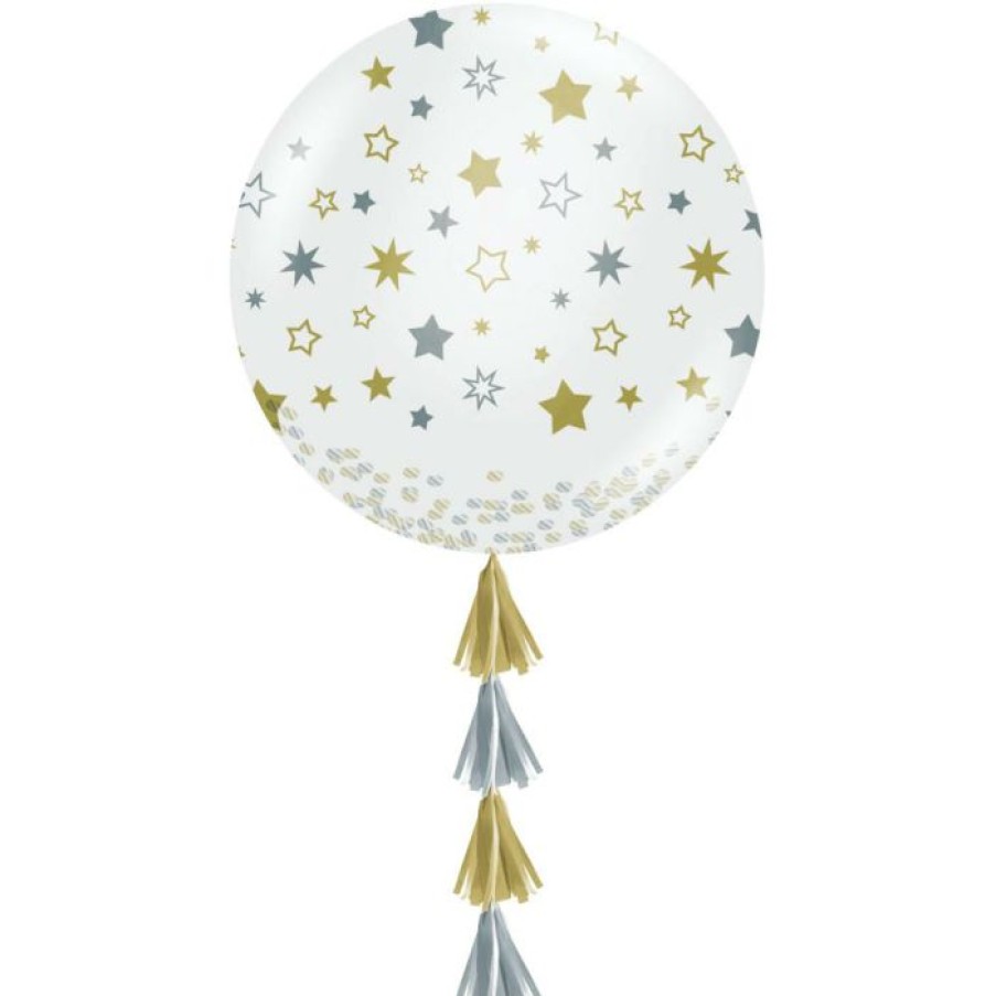 Themed Tableware * | Creative Converting Themed Tableware Starry Night 36 Latex Balloon W/ Confetti & Tassels 1Ct