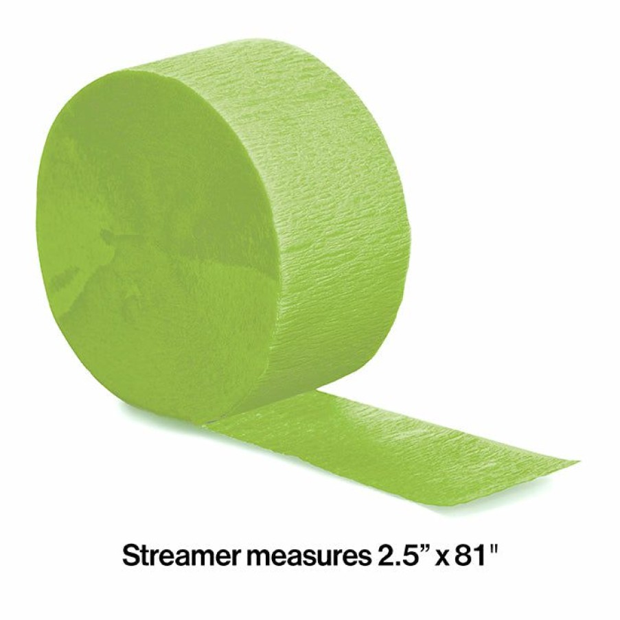 Solid Color Tableware * | Creative Converting Fresh Lime Crepe Streamers 81 Solid Color Tableware