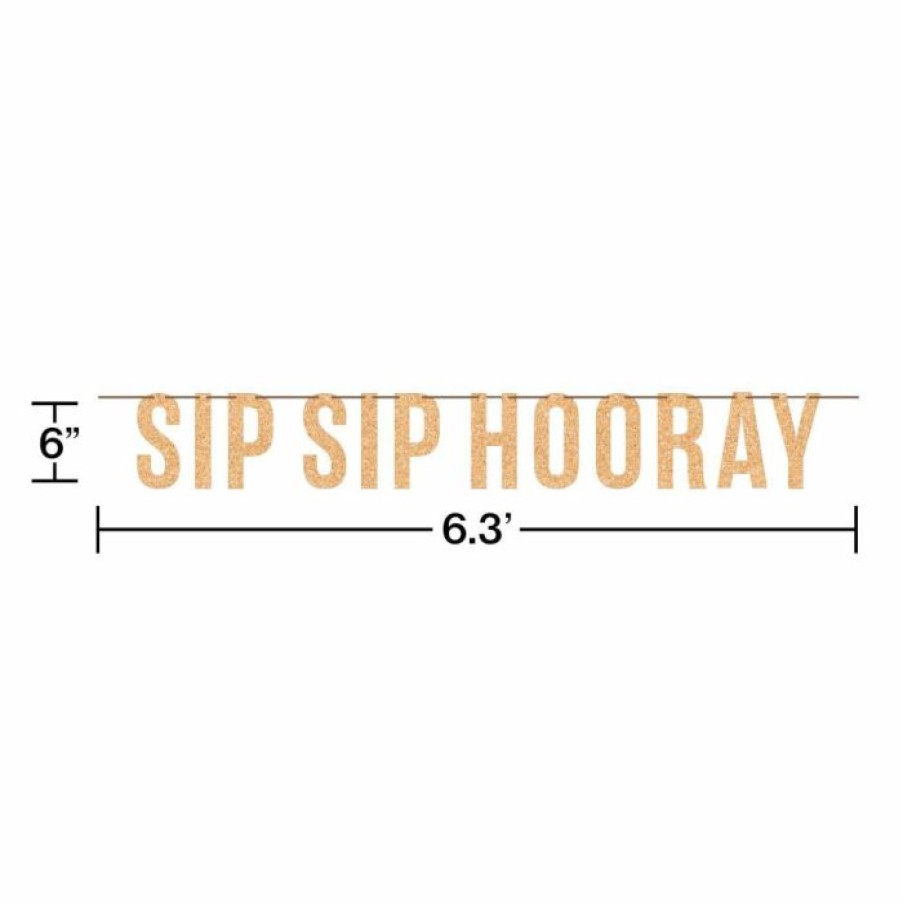 Holidays * | Creative Converting Sip Sip Hooray Letter Banner, Sip Sip Hooray (6/Case) Summer, Bbq And Picnic Themed Decorations