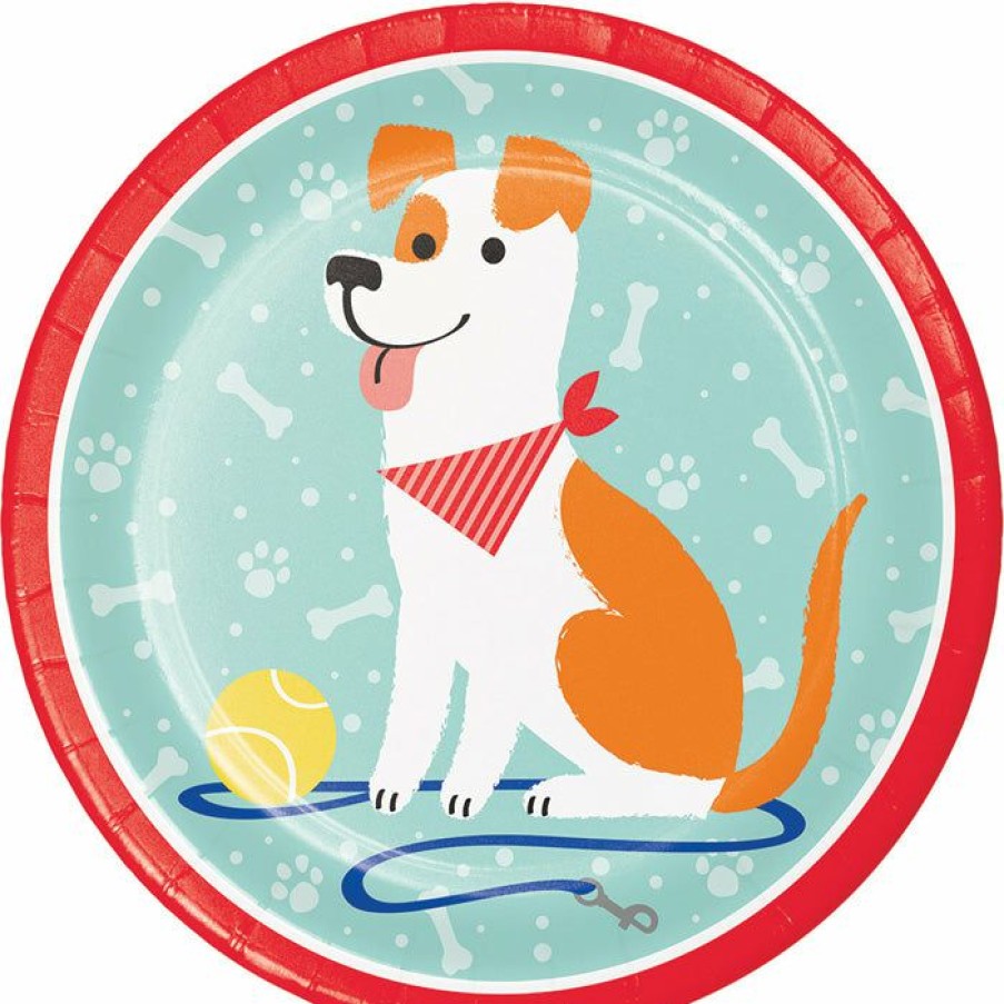 Birthdays * | Creative Converting Dog Party Paper Plates, 8 Ct