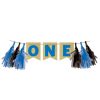 Themed Tableware * | Creative Converting Moose Blue Buffalo Plaid Burlap Banner W/ Tassles, One (1/Pkg) Themed Tableware