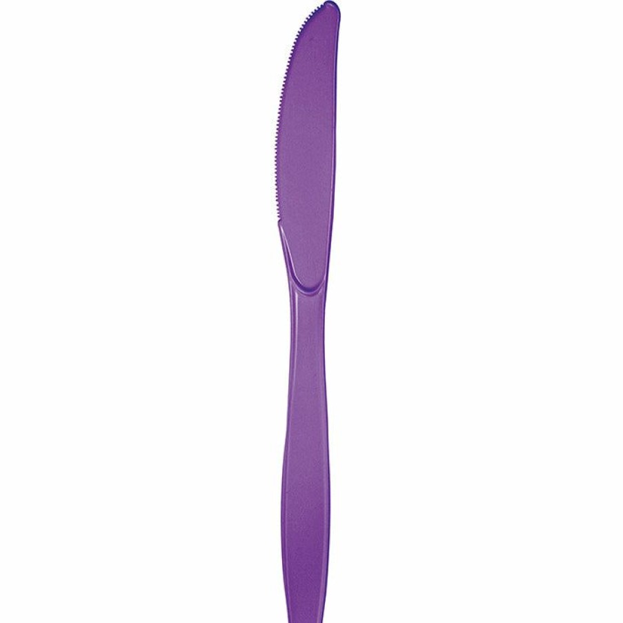 Solid Color Tableware * | Creative Converting Amethyst Purple Plastic Knives, 24 Ct Solid Color Tableware