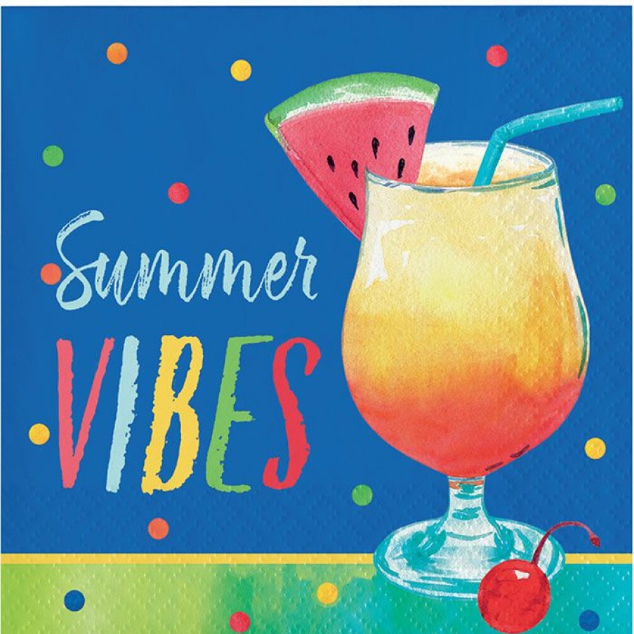 Holidays * | Creative Converting Summer Cocktails Beverage Napkin, Summer Vibes 16Ct