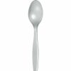 Solid Color Tableware * | Creative Converting Shimmering Silver Plastic Spoons, 50 Ct Solid Color Tableware