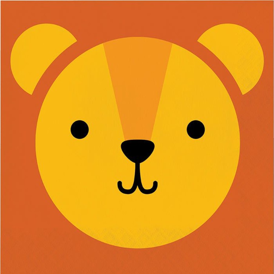 Birthdays * | Creative Converting Animal Faces Luncheon Napkin, Lion 16Ct Kids Birthday Party Themes