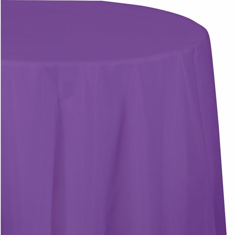 Solid Color Tableware * | Creative Converting Amethyst Tablecover, Octy Round 82 Plastic Solid Color Tableware