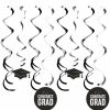 Graduation Party Supplies * | Creative Converting Black Graduation Dizzy Danglers, 8 Ct Graduation Party Supplies