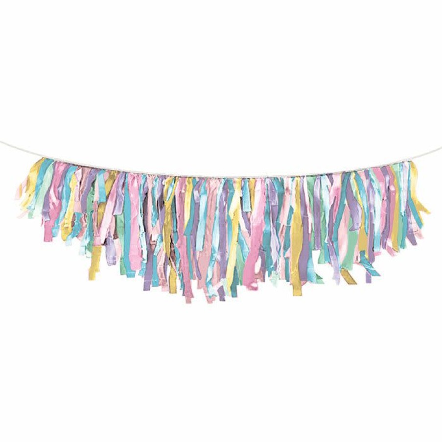 General Decorations * | Creative Converting General Decorations Tissue Fringe Garland, Pastel 1Ct