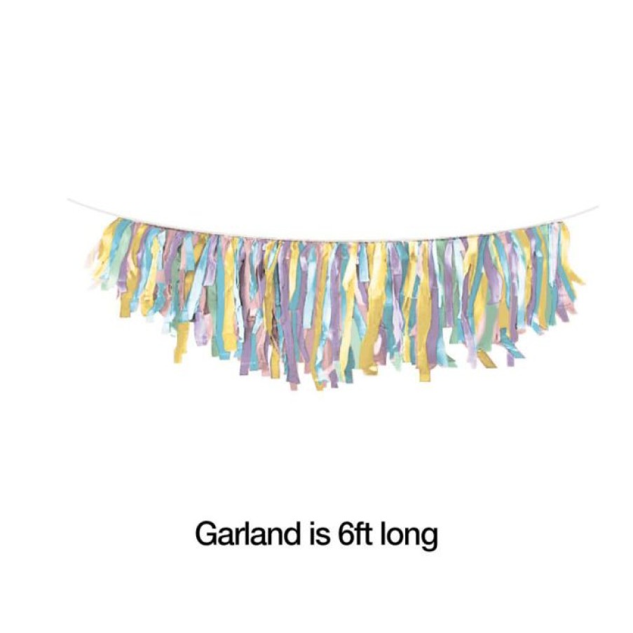 General Decorations * | Creative Converting General Decorations Tissue Fringe Garland, Pastel 1Ct