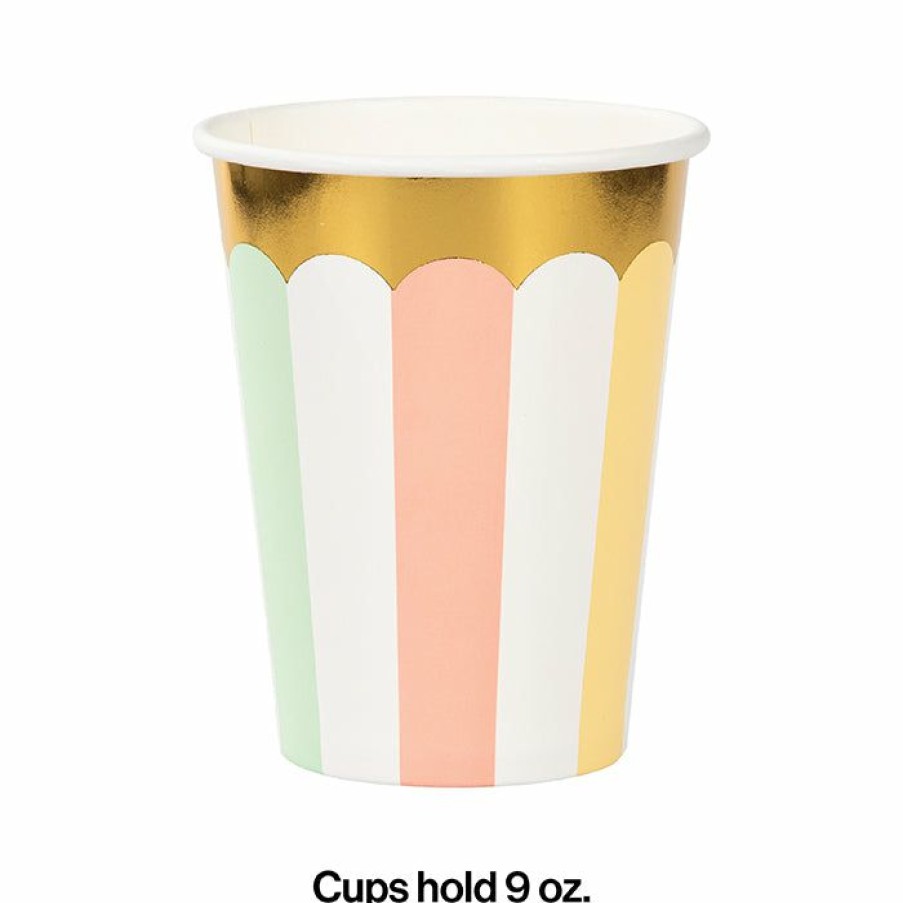 Themed Tableware * | Creative Converting Pastel Celebrations Hot/Cold Cups 9Oz., Foil 8Ct