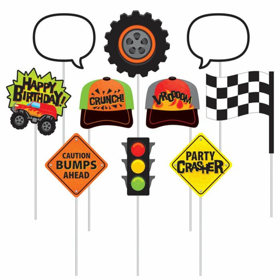 Birthdays * | Creative Converting Monster Truck Rally Photo Props (60/Case) Kids Birthday Party Themes