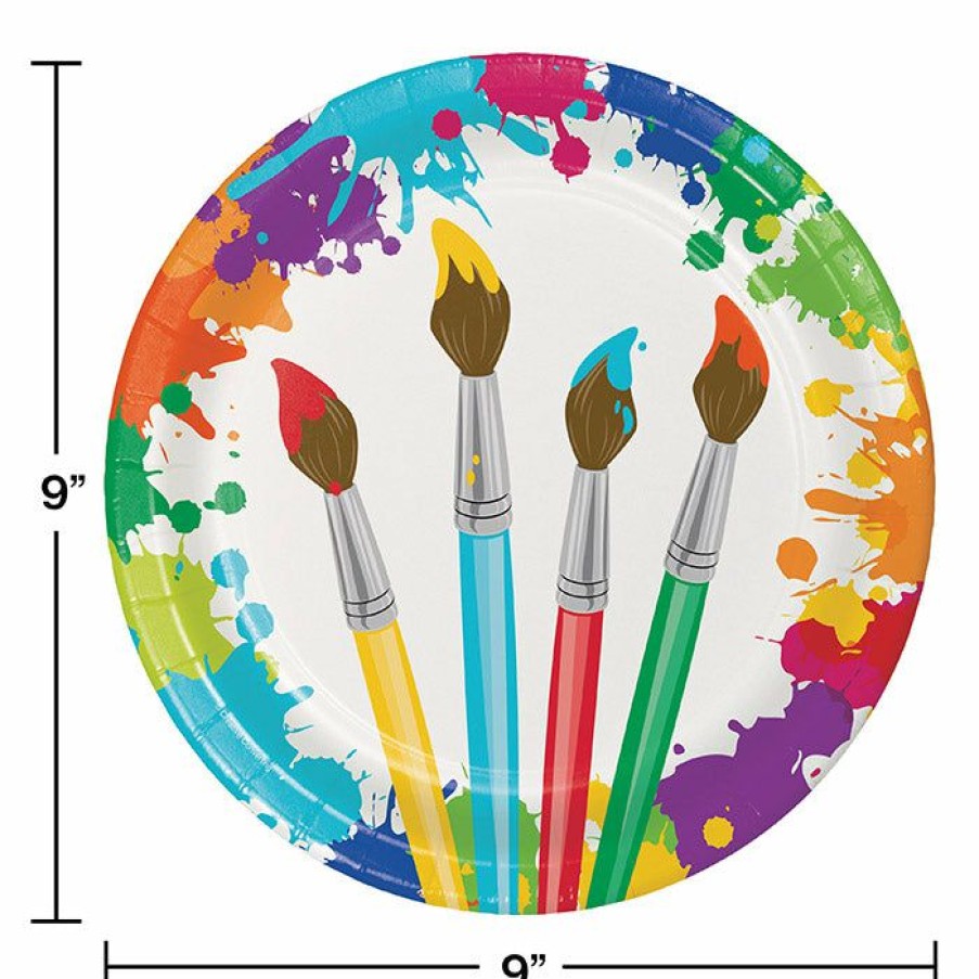 Birthdays * | Creative Converting Kids Birthday Party Themes Art Party Paper Plates, 8 Ct