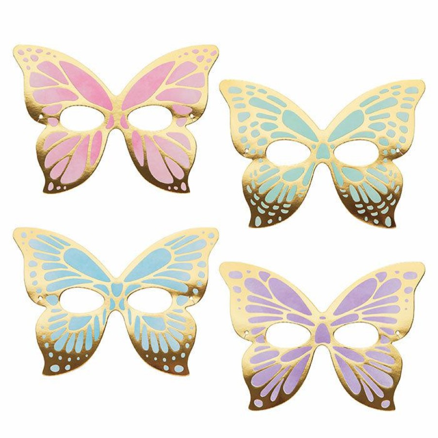 Birthdays * | Creative Converting Kids Birthday Party Themes Butterfly Shimmer Paper Masks, Foil 8Ct