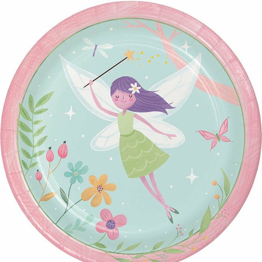 Birthdays * | Creative Converting Fairy Forest Dinner Plate 8Ct Kids Birthday Party Themes