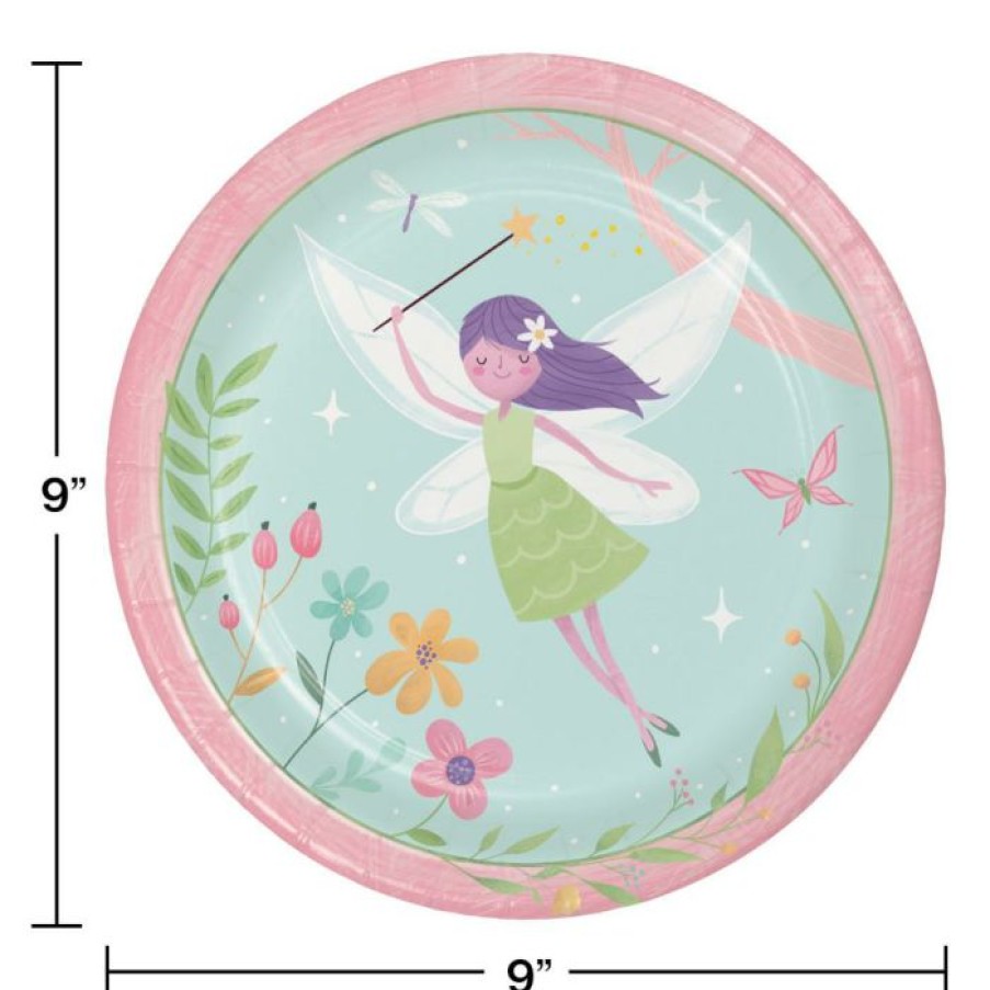 Birthdays * | Creative Converting Fairy Forest Dinner Plate 8Ct Kids Birthday Party Themes