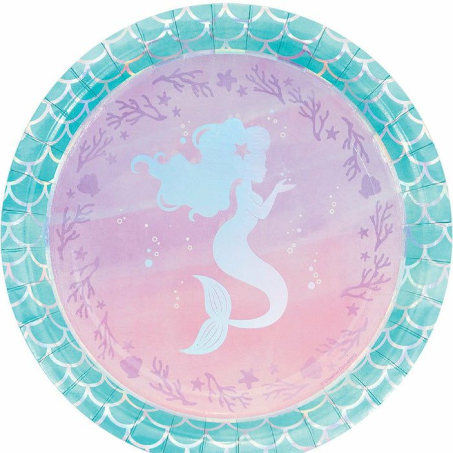 Birthdays * | Creative Converting Iridescent Mermaid Party Paper Plates, 8 Ct Kids Birthday Party Themes