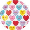 Holidays * | Creative Converting Candy Hearts Valentine'S Day Dessert Plates 96 Ct Valentine'S Day Party Decorations