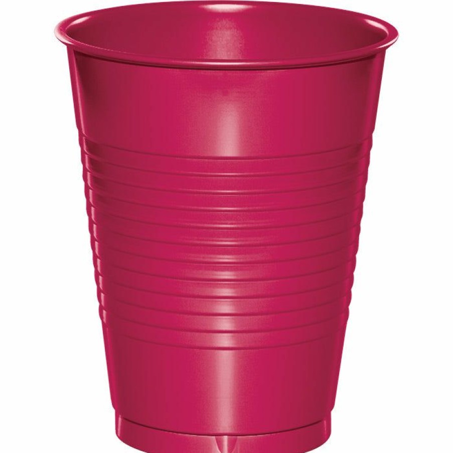 Solid Color Tableware * | Creative Converting Hot Magenta Pink Plastic Cups, 20 Ct