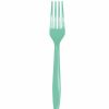 Solid Color Tableware * | Creative Converting Fresh Mint Green Plastic Forks, 24 Ct Solid Color Tableware