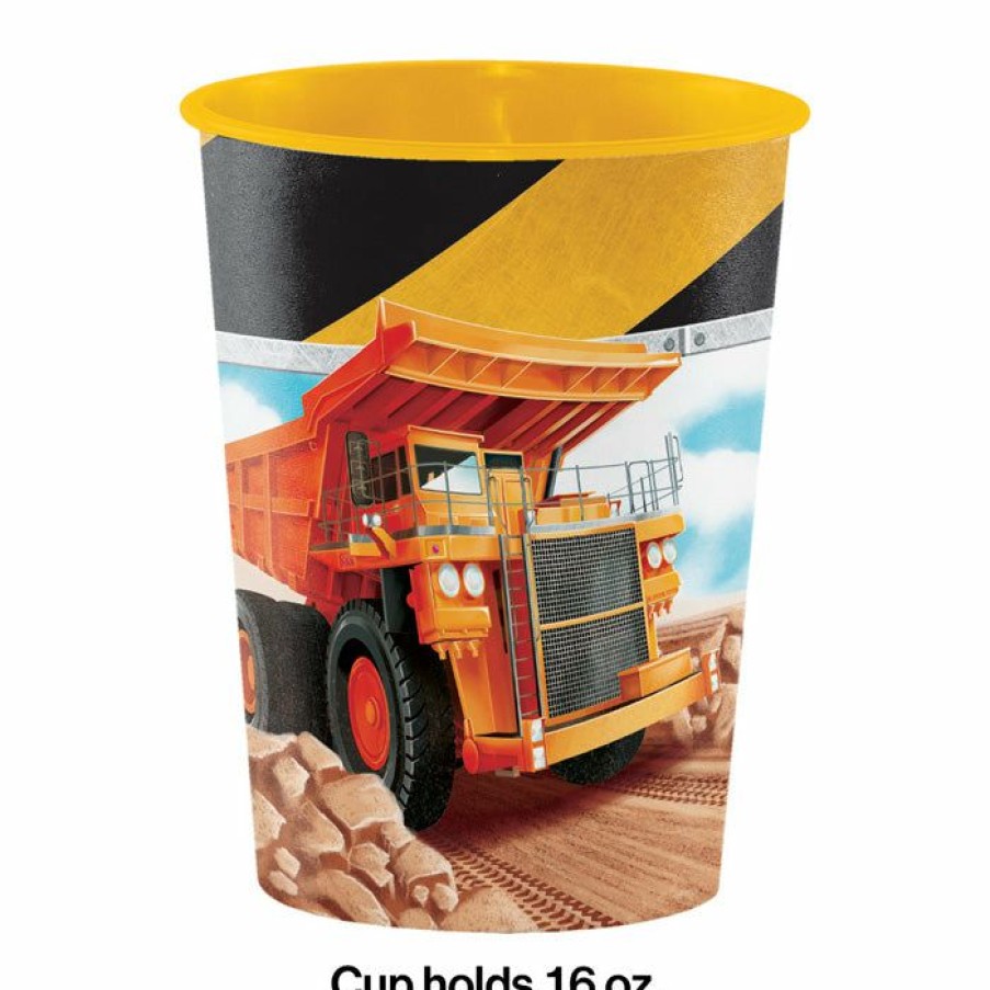 Birthdays * | Creative Converting Kids Birthday Party Themes Big Dig Construction Plastic Keepsake Cup 16 Oz.