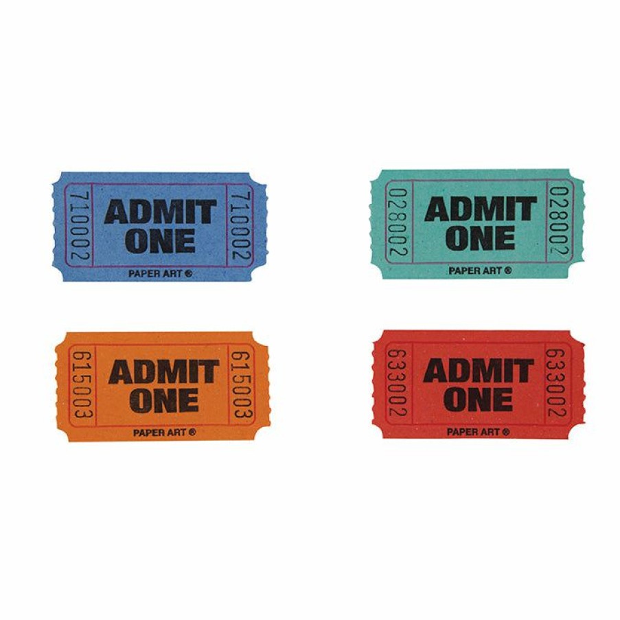 General Decorations * | Creative Converting Red/Blue/Orange/Green Admit One Ticket Roll