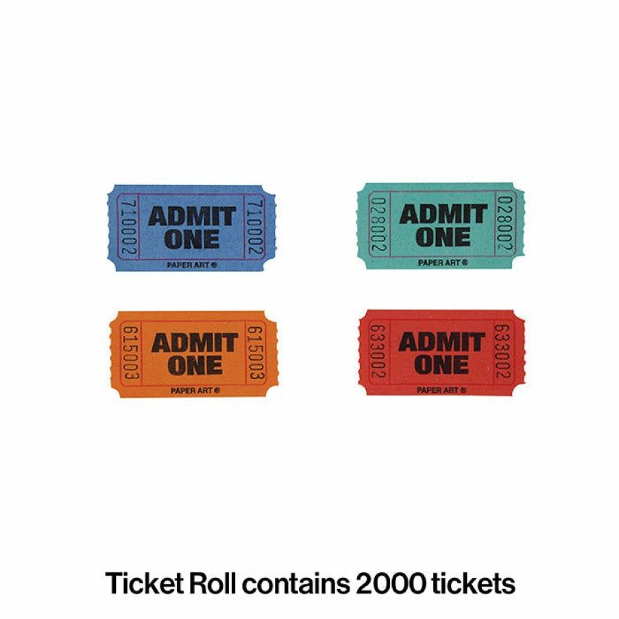 General Decorations * | Creative Converting Red/Blue/Orange/Green Admit One Ticket Roll