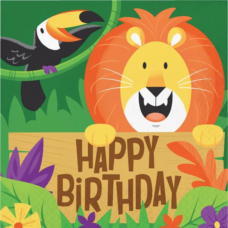 Birthdays * | Creative Converting Jungle Safari Napkins, 16 Ct