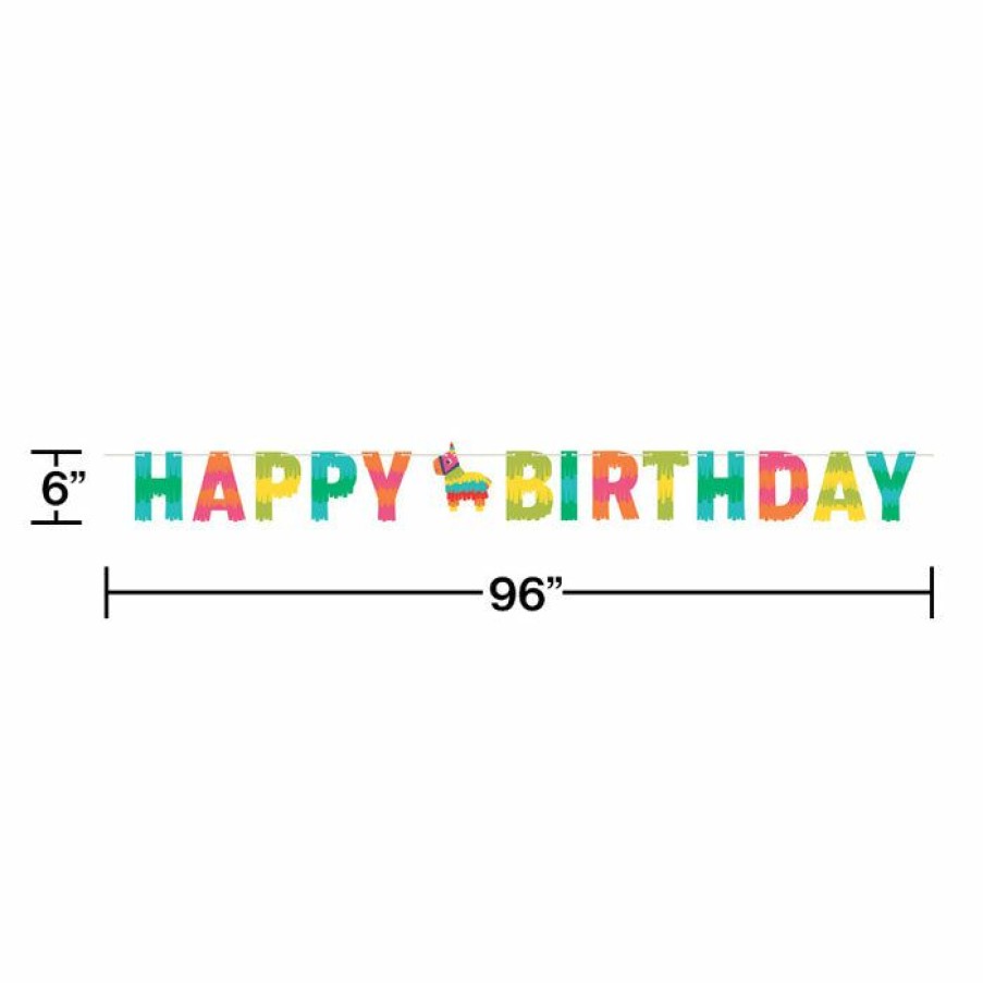 Holidays * | Creative Converting Cinco De Mayo And Fiesta Party Decorations Fiesta Fun Shaped Banner With Twine, Happy Birthday