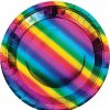 Birthdays * | Creative Converting Rainbow Foil Paper Plates, 8 Ct