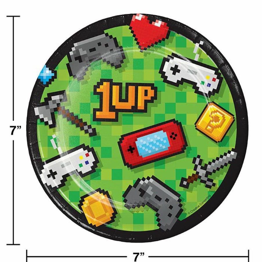 Birthdays * | Creative Converting Kids Birthday Party Themes Video Game Party Dessert Plates, 8 Ct