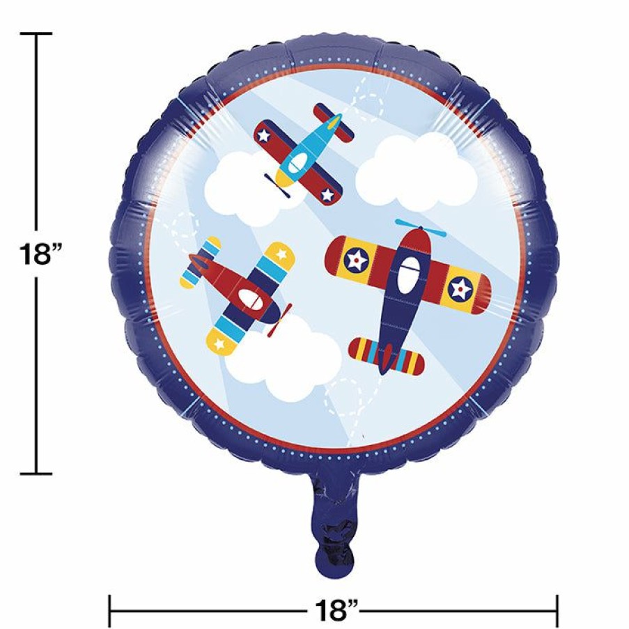 Birthdays * | Creative Converting Kids Birthday Party Themes Lil' Flyer Airplane Metallic Balloon 18