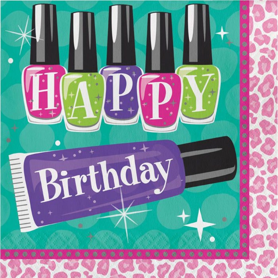 Birthdays * | Creative Converting Sparkle Spa Party Birthday Napkins, 16 Ct