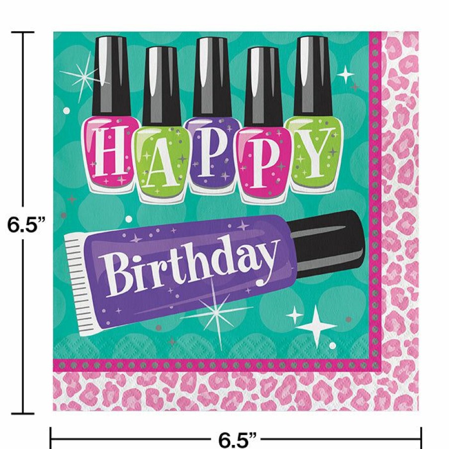 Birthdays * | Creative Converting Sparkle Spa Party Birthday Napkins, 16 Ct