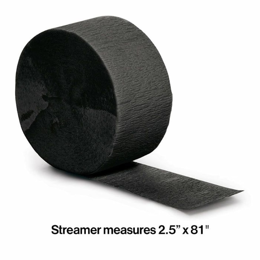 Solid Color Tableware * | Creative Converting Black Velvet Crepe Streamers 81