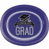 Graduation Party Supplies * | Creative Converting Graduation School Spirit Purple Oval Platters, 10 X 12 , 8 Ct