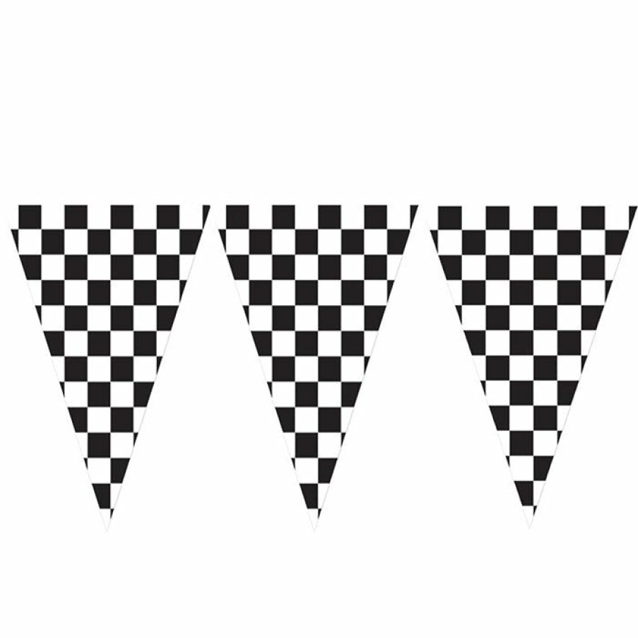 Sports * | Creative Converting Racing Theme Party Decorations Black And White Check Flag Banner, 20 Ft.