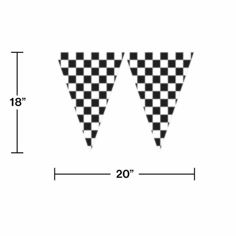 Sports * | Creative Converting Racing Theme Party Decorations Black And White Check Flag Banner, 20 Ft.