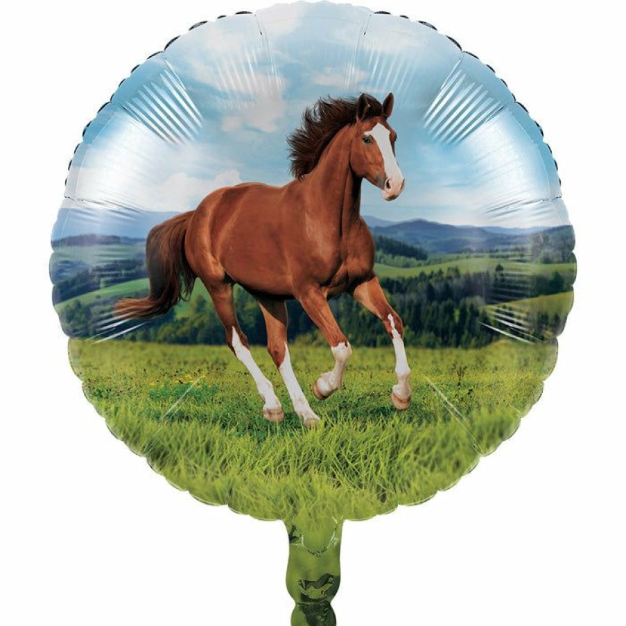 Birthdays * | Creative Converting Horse And Pony Metallic Balloon 18 Kids Birthday Party Themes