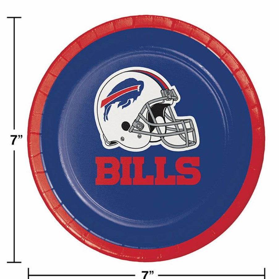 Sports * | Creative Converting Buffalo Bills Dessert Plates, 8 Ct Nfl And Football Party Supplies