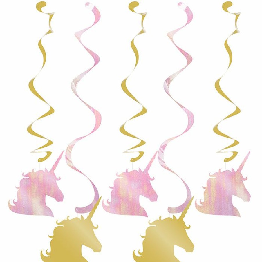 Birthdays * | Creative Converting Sparkle Unicorn Dizzy Danglers, 5 Ct Kids Birthday Party Themes